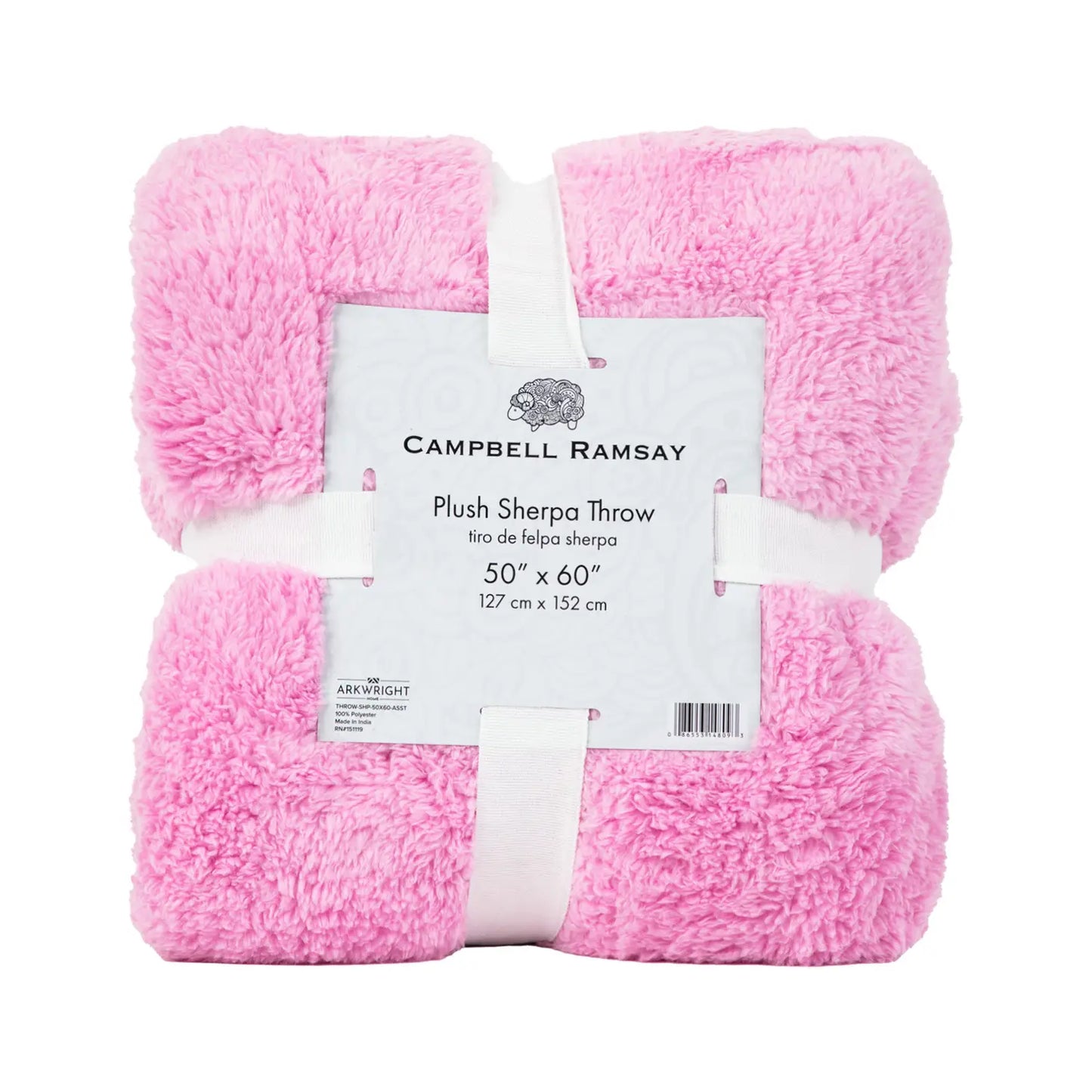 Plush Luxury Sherpa Throw Blankets, Assorted Colors, Soft, 50x60