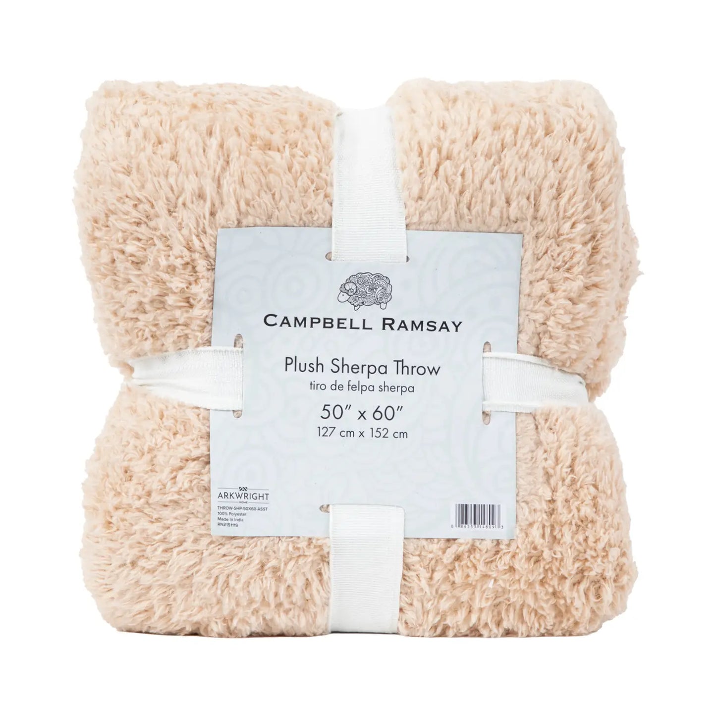 Plush Luxury Sherpa Throw Blankets, Assorted Colors, Soft, 50x60