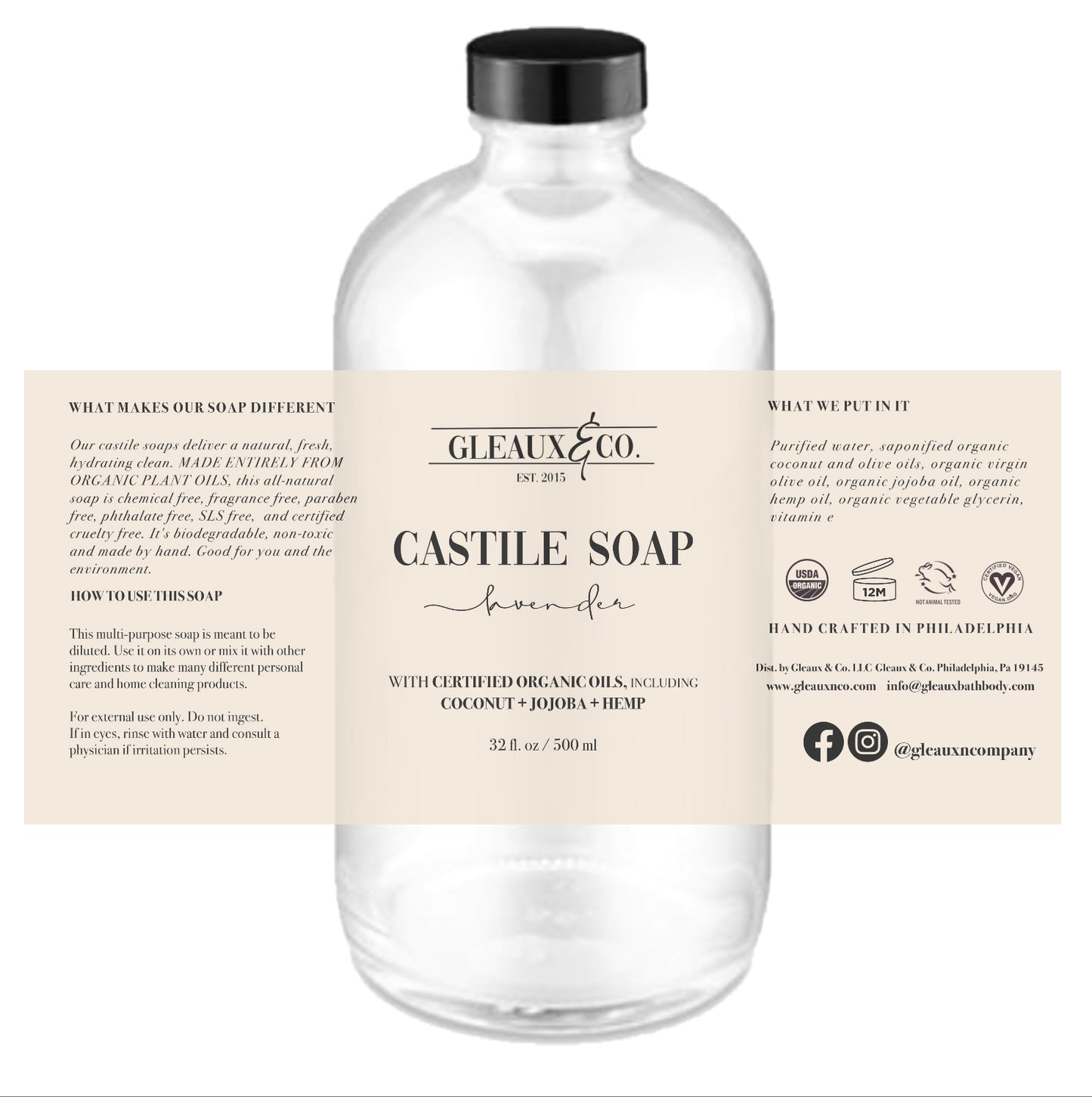 Gleaux & Company Lavender Castile Soap