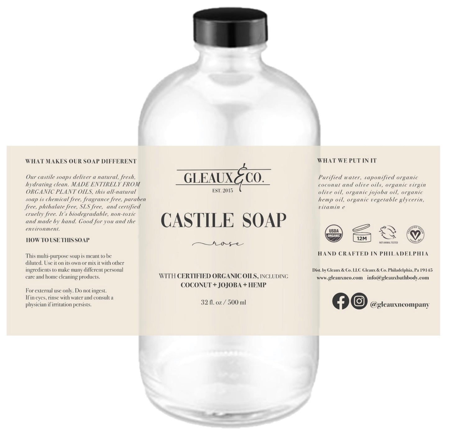 Gleaux & Company Rose Castile Soap
