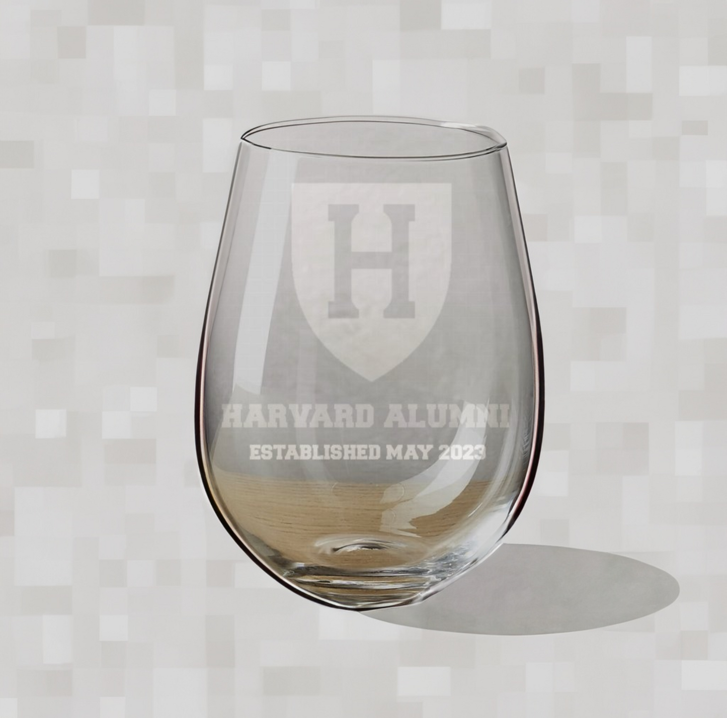 Harvard 2023 Alumni Engraved Set of 2 Stemless Wine Glasses
